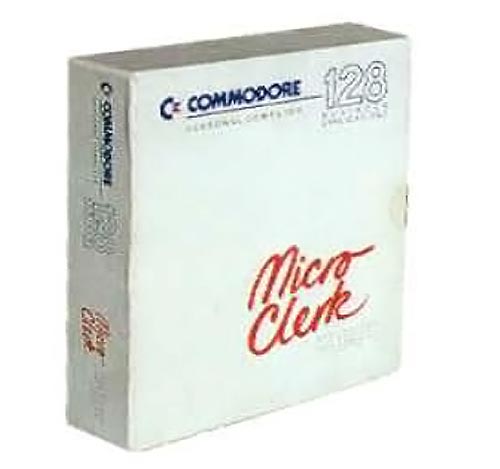picture of MicroClerk manual, written for the Commdore 128 computer