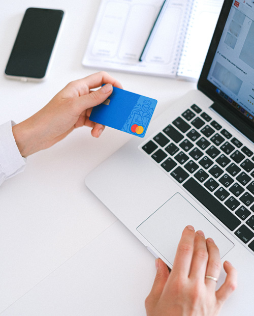 Hand holding credit card