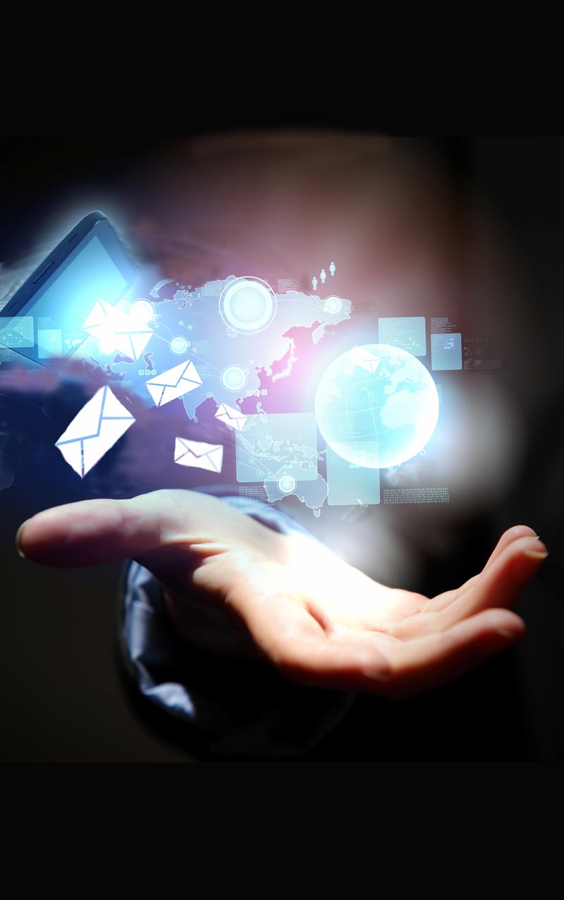 Abstract image representing feedback to ABC Software by email or letter.