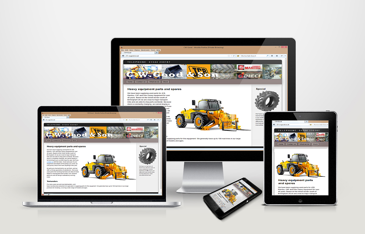 Image showing example website by ABC Software on a raneg of screen sizes.