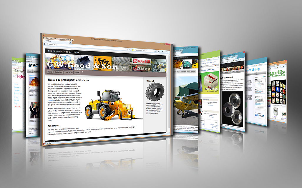 Image showing examples of websites created by ABC Software